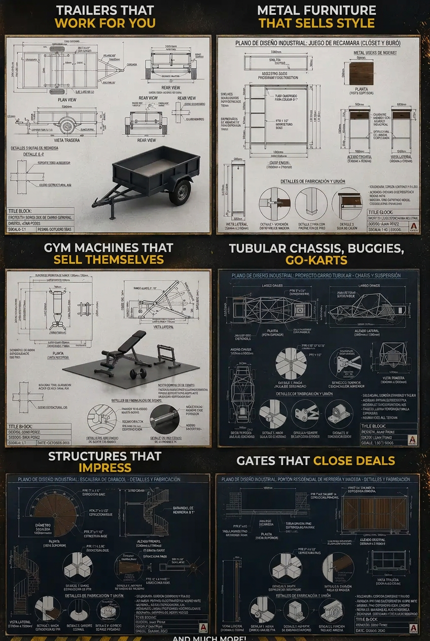 Metalwork projects built from the blueprint pack