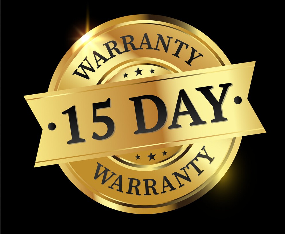 15 days warranty badge